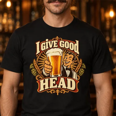 “I Give Good Head” Funny Bartender Shirt