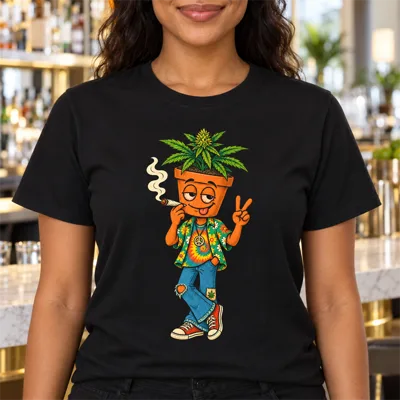 Flowerpot Head Pothead Shirt