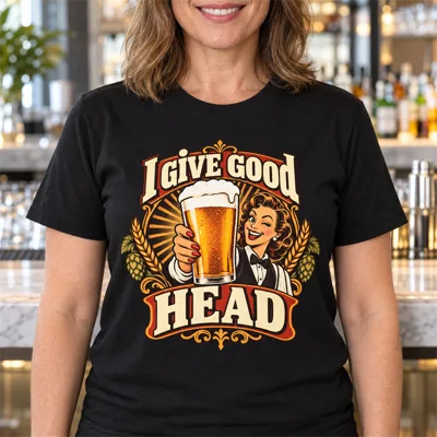 “I Give Good Head” Bartender Shirt